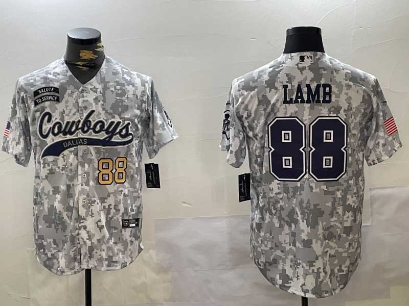 Men%27s Dallas Cowboys #88 CeeDee Lamb Arctic Camo 2024 Salute to Service Stitched Baseball Jerseys->dallas cowboys->NFL Jersey